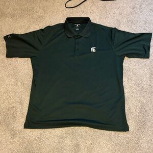 Antigua Men's Dark Green Polo with Spartan Logo